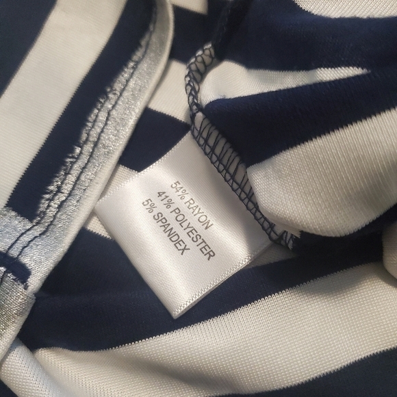 EC Jane & Delancey Striped Knit Tee size Large, soft, casual - Picture 7 of 7